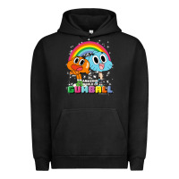 Pigment Black cn the amazing world of gumball & darwin rainbow portrait pullover hoo Urban Hoodie - linhVisuals