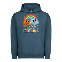 Pigment Midnight Navy cn the amazing world of gumball & darwin rainbow portrait pullover hoo Urban Hoodie - linhVisuals