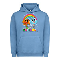 Pigment Pebble Blue cn the amazing world of gumball & darwin rainbow portrait pullover hoo Urban Hoodie - linhVisuals