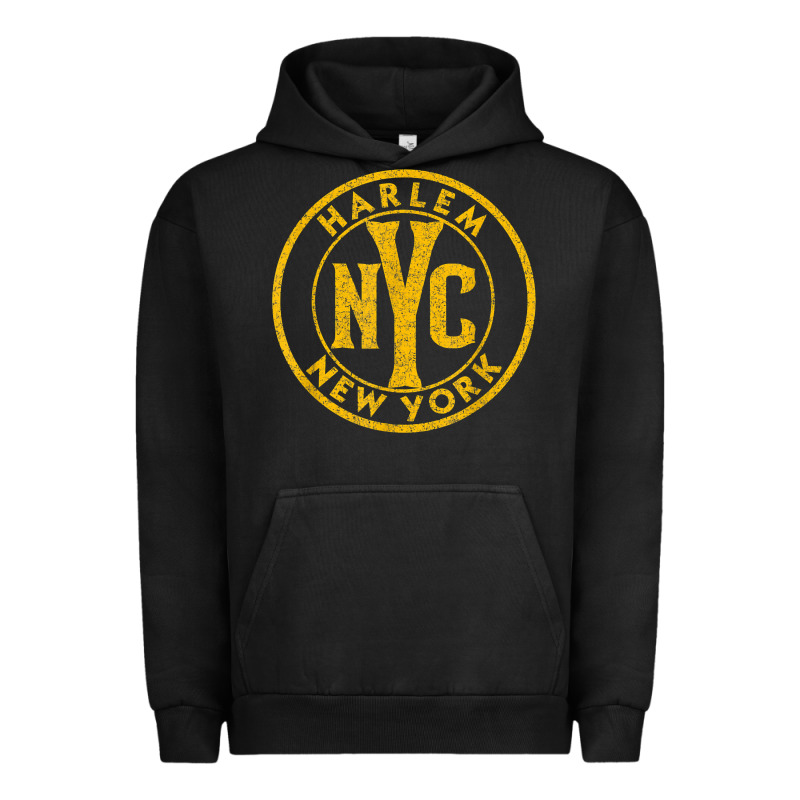 Harlem New York Nyc Vintage Sign Distressed Amber Print T Shirt Urban Hoodie by linhVisuals | Teevron