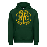Forest Green harlem new york nyc vintage sign distressed amber print t shirt Urban Hoodie - linhVisuals