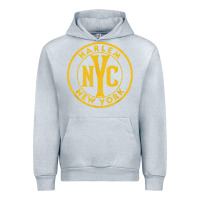 Heather Grey harlem new york nyc vintage sign distressed amber print t shirt Urban Hoodie - linhVisuals