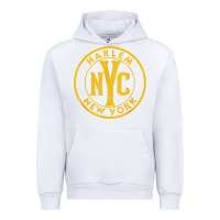 White harlem new york nyc vintage sign distressed amber print t shirt Urban Hoodie - linhVisuals