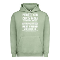 Pigment Oil Green i'm not a perfect son but my crazy mom loves me mother's day t shirt Urban Hoodie - linhVisuals
