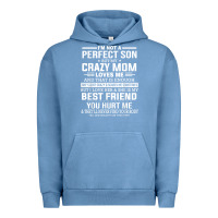 Pigment Pebble Blue i'm not a perfect son but my crazy mom loves me mother's day t shirt Urban Hoodie - linhVisuals