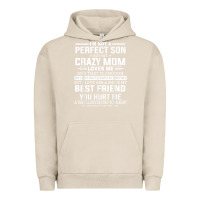 Pigment French Oak i'm not a perfect son but my crazy mom loves me mother's day t shirt Urban Hoodie - linhVisuals