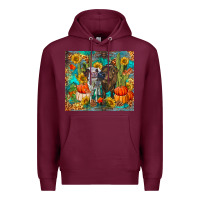 Burgundy fall heifer cows Premium Hoodie - RanaPortraitStore