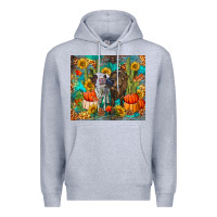 Heather Grey fall heifer cows Premium Hoodie - RanaPortraitStore