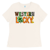 Bone Western lucky with clover St. Patricks day Ladies Tee - HowdyJamesFarm