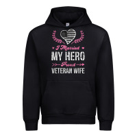 Black i married my hero proud veteran wife usa military husband t shirt Urban Hoodie - linhVisuals