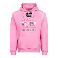 Fuchsia Pink i married my hero proud veteran wife usa military husband t shirt Urban Hoodie - linhVisuals