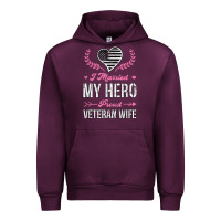 Mauve Wine i married my hero proud veteran wife usa military husband t shirt Urban Hoodie - linhVisuals