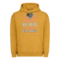 Pigment Peanut Butter i married my hero proud veteran wife usa military husband t shirt Urban Hoodie - linhVisuals