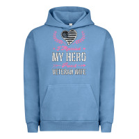 Pigment Pebble Blue i married my hero proud veteran wife usa military husband t shirt Urban Hoodie - linhVisuals