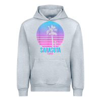 Heather Grey sarasota florida vintage retro palm tree t shirt Urban Hoodie - linhVisuals