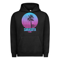 Pigment Black sarasota florida vintage retro palm tree t shirt Urban Hoodie - linhVisuals