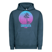 Pigment Midnight Navy sarasota florida vintage retro palm tree t shirt Urban Hoodie - linhVisuals