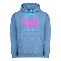 Pigment Pebble Blue sarasota florida vintage retro palm tree t shirt Urban Hoodie - linhVisuals