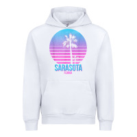 White sarasota florida vintage retro palm tree t shirt Urban Hoodie - linhVisuals