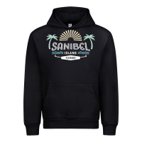 Black sanibel island retro style florida t shirt Urban Hoodie - linhVisuals