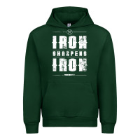 Forest Green iron sharpens iron proverbs christian bible verse religious pullover h Urban Hoodie - linhVisuals
