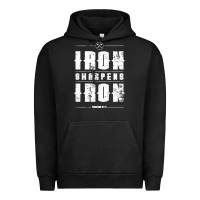 Pigment Black iron sharpens iron proverbs christian bible verse religious pullover h Urban Hoodie - linhVisuals