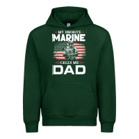 Forest Green my favorite marine calls me dad t  shirt father's day flag my favorite Urban Hoodie - linhVisuals