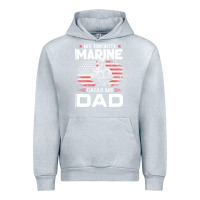 Heather Grey my favorite marine calls me dad t  shirt father's day flag my favorite Urban Hoodie - linhVisuals