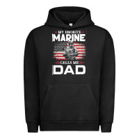 My Favorite Marine Calls Me Dad T  Shirt Father's Day Flag My Favorite Urban Hoodie | Teevron