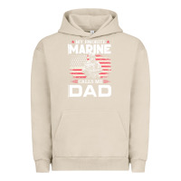 Pigment French Oak my favorite marine calls me dad t  shirt father's day flag my favorite Urban Hoodie - linhVisuals