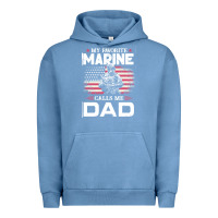Pigment Pebble Blue my favorite marine calls me dad t  shirt father's day flag my favorite Urban Hoodie - linhVisuals