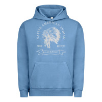 Pigment Pebble Blue blackfoot tribe native american indian pride respect darker t shirt Urban Hoodie - linhVisuals