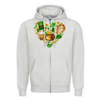 Dove Grey St Patricks heart Zipper Hoodie - AdoDesignShop
