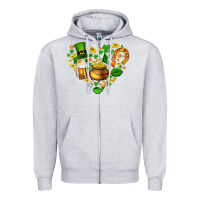 Heather Grey St Patricks heart Zipper Hoodie - AdoDesignShop