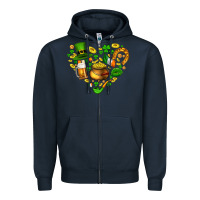 Navy St Patricks heart Zipper Hoodie - AdoDesignShop