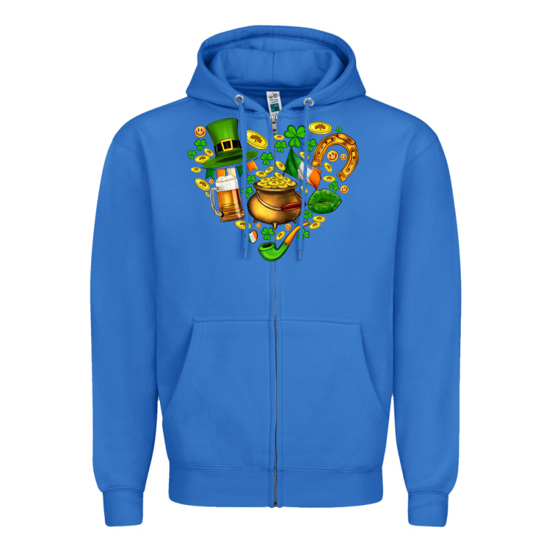 St Patricks Heart Zipper Hoodie by AdoDesignShop | Teevron