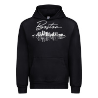 Black boston skyline t shirt for women, men, girls & boys Urban Hoodie - linhVisuals