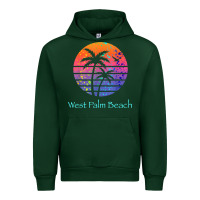 Forest Green west palm beach tropical t shirt for family vacations Urban Hoodie - linhVisuals