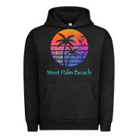 Pigment Black west palm beach tropical t shirt for family vacations Urban Hoodie - linhVisuals