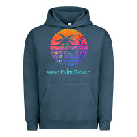 Pigment Midnight Navy west palm beach tropical t shirt for family vacations Urban Hoodie - linhVisuals