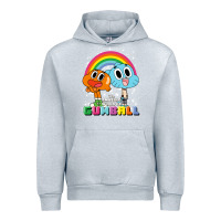 Heather Grey cn the amazing world of gumball & darwin rainbow portrait pullover hoo Urban Hoodie - linhVisuals