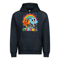 Navy cn the amazing world of gumball & darwin rainbow portrait pullover hoo Urban Hoodie - linhVisuals