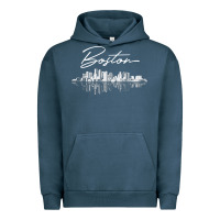 Pigment Midnight Navy boston skyline t shirt for women, men, girls & boys Urban Hoodie - linhVisuals