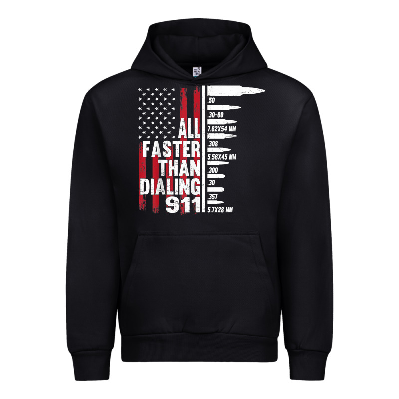 All Faster Than Dialing 911 American Flag Gun Lover For Men T Shirt Urban Hoodie by linhVisuals | Teevron