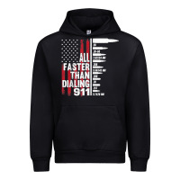 Black all faster than dialing 911 american flag gun lover for men t shirt Urban Hoodie - linhVisuals