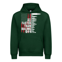 Forest Green all faster than dialing 911 american flag gun lover for men t shirt Urban Hoodie - linhVisuals