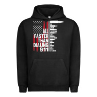 Pigment Black all faster than dialing 911 american flag gun lover for men t shirt Urban Hoodie - linhVisuals