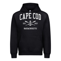 Black cape cod ma vintage crossed oars & boat anchor sports sweatshirt Urban Hoodie - linhVisuals