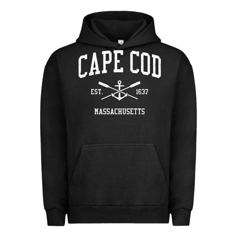 Cape Cod Ma Vintage Crossed Oars & Boat Anchor Sports Sweatshirt Urban Hoodie by linhVisuals | Teevron