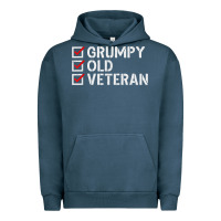 Pigment Midnight Navy grumpy old veteran patriotic american military veteran t shirt Urban Hoodie - linhVisuals